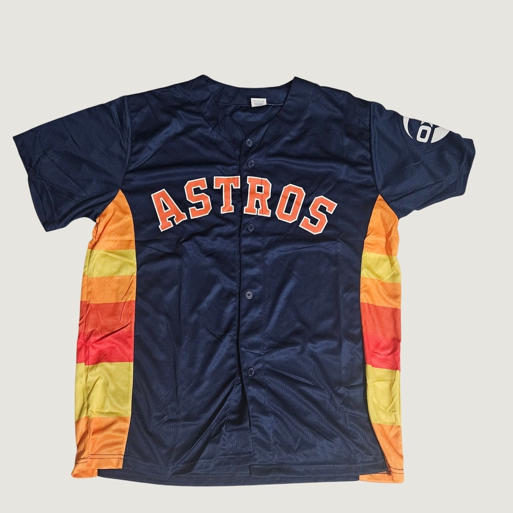 Houston Astros Jeremy Pena 3 Baseball Jersey Navy Tequila Sunrise Mens XL